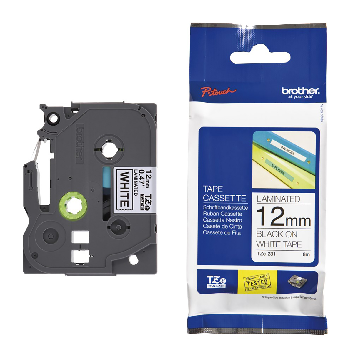 Fita Rotuladora Original Brother TZE-231 12mm x 8m BR/PT